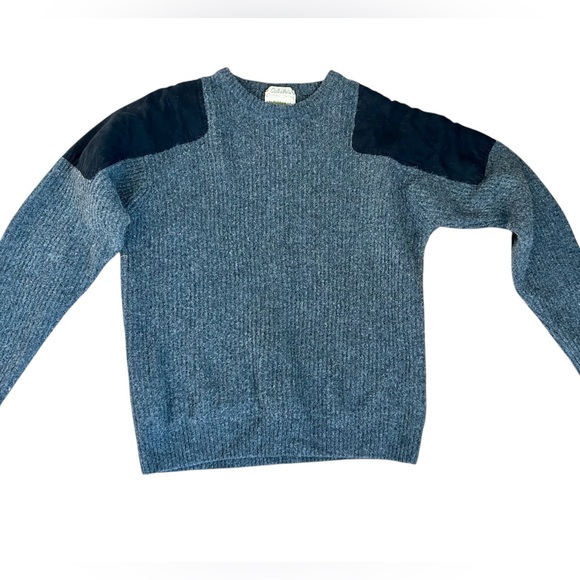 Cabela's Mens XLT Gray Lambswool Knit Pullover Sweater Shoulder Elbow Patch - Picture 8 of 8